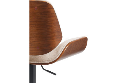 Taburete de bar Beverley B, tapizado en nogal/crema