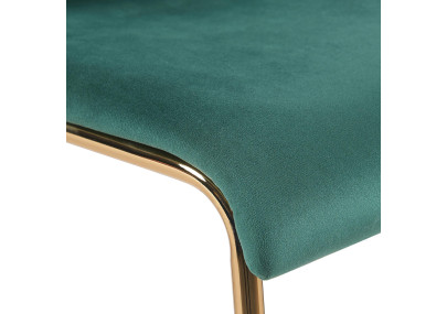 Banqueta de bar Hoover em veludo, com 4 pés, dourada/verde