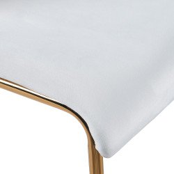 Tabouret de bar Hoover en velours, 4 pieds, doré crème