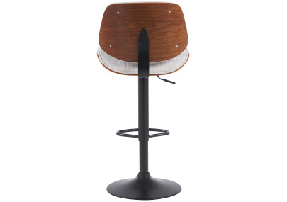 Set di 2 sgabelli da bar Clawson, tessuto noce nero/crema