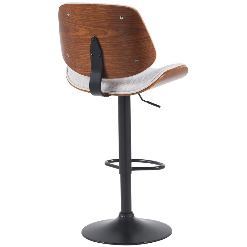 Ensemble de 2 tabourets de bar Clawson en tissu noir noix/crème