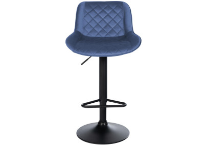 Ensemble de 2 tabourets de bar Kasson en velours bleu