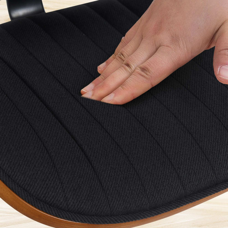 Ensemble de 2 tabourets de bar Clawson en tissu chromé noyer/noir