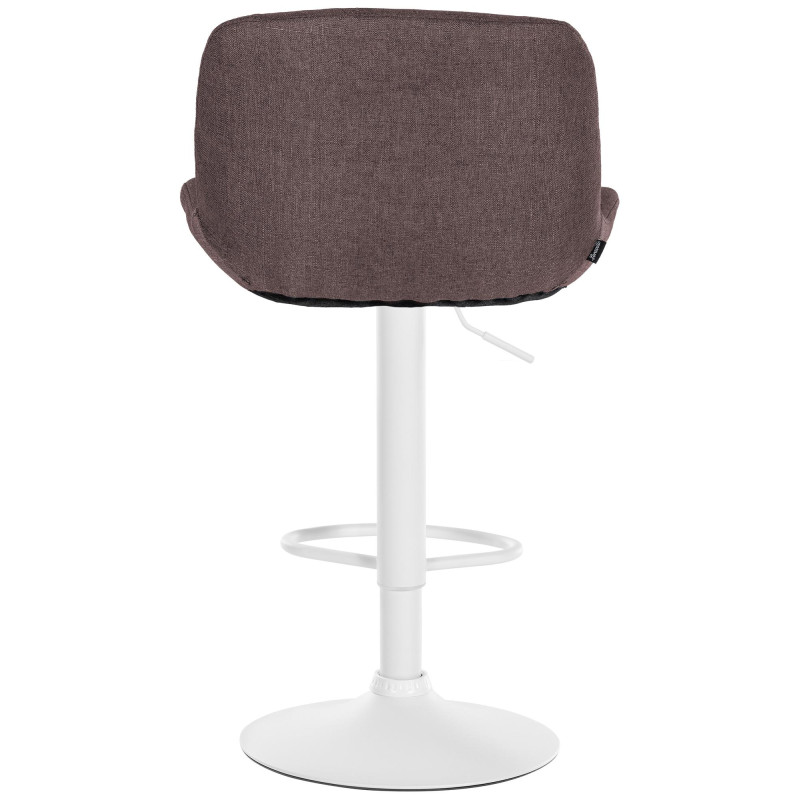 Ensemble de 2 tabourets de bar Solon en tissu blanc marron foncé