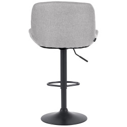 Ensemble de 2 tabourets de bar Solon, tissu noir, gris clair