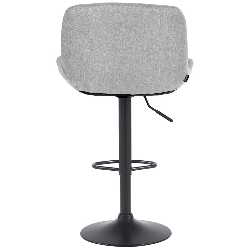 Ensemble de 2 tabourets de bar Solon, tissu noir, gris clair
