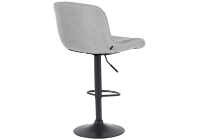 Set di 2 sgabelli da bar Solon, tessuto nero, grigio chiaro