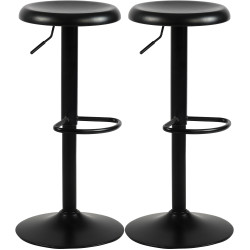 Juego de 2 taburetes de bar Williston, negros