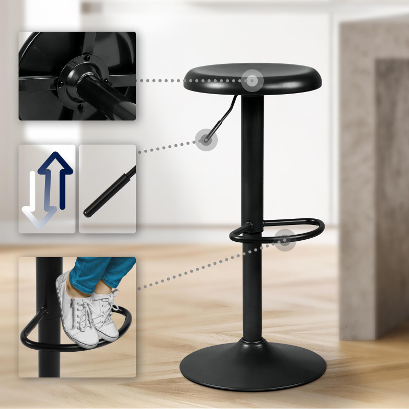 Ensemble de 2 tabourets de bar Williston noir