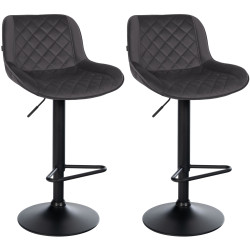 Conjunto de 2 banquetas de bar Kasson em veludo preto.