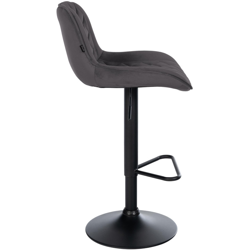 Ensemble de 2 tabourets de bar Kasson en velours noir