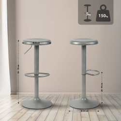 Ensemble de 2 tabourets de bar Williston argent