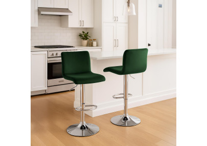 Taburete de bar de terciopelo Hoover C verde
