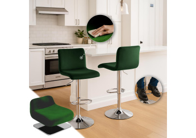 Taburete de bar de terciopelo Hoover C verde