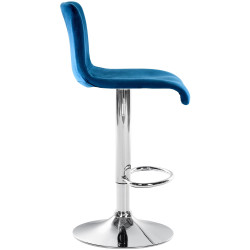 Tabouret de bar en velours Hoover C bleu