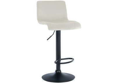 Taburete de bar de terciopelo Hoover B color crema