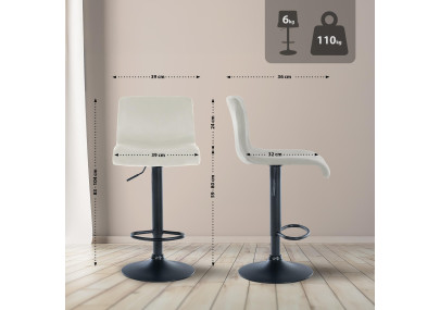 Sgabello da bar in velluto Hoover B crema