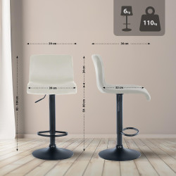 Tabouret de bar en velours Hoover B crème