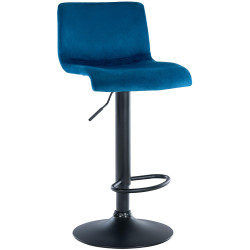 Tabouret de bar en velours Hoover, bleu
