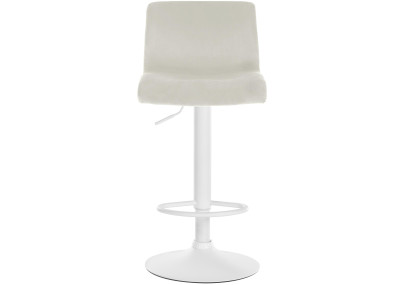 Banqueta de bar Hoover em veludo creme