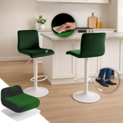Tabouret de bar en velours Hoover, vert