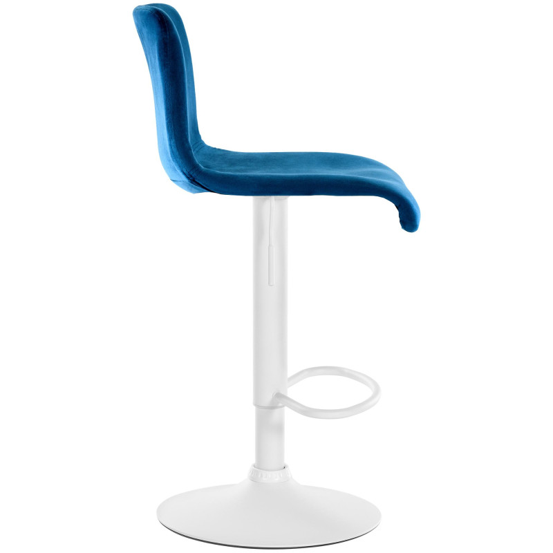Tabouret de bar en velours Hoover, bleu