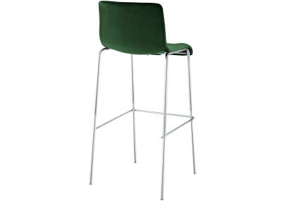 Sgabello da bar in velluto Hoover, 4 gambe, verde cromo