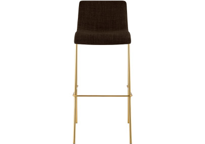 Tabouret de bar Hoover, tissu, 4 pieds, doré/marron
