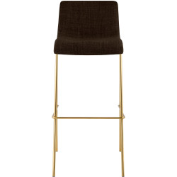 Tabouret de bar Hoover, tissu, 4 pieds, doré/marron