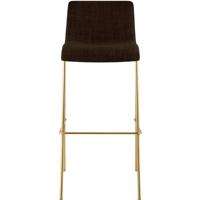 Tabouret de bar Hoover en tissu, 4 pieds, doré brun