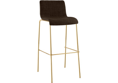 Sgabello da bar Hoover, tessuto, 4 gambe, oro/marrone