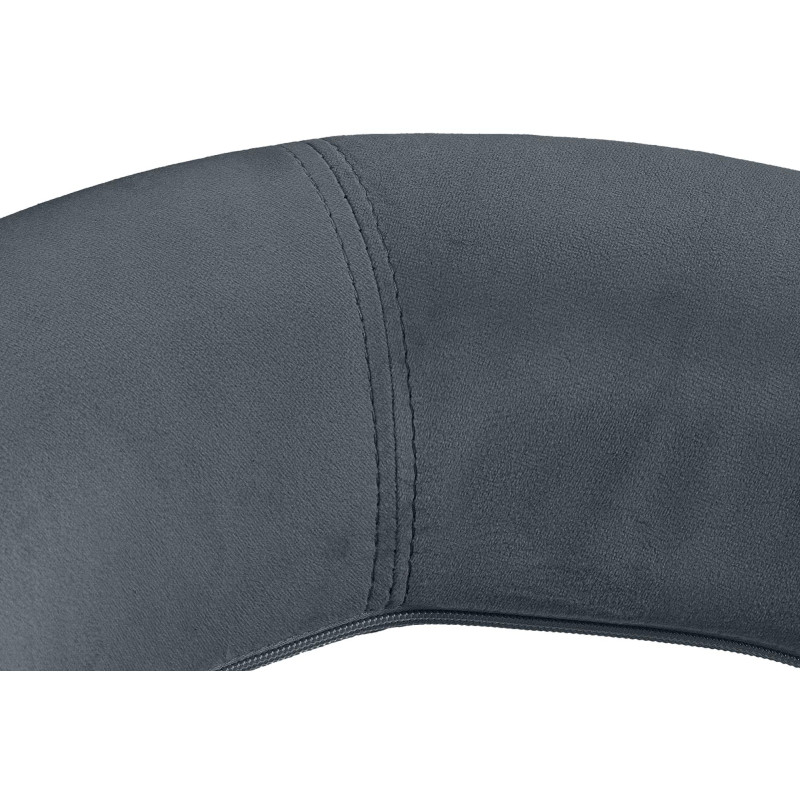 Tabouret de bar Olinda velours blanc gris foncé