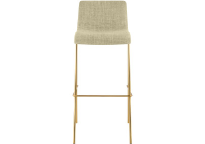 Banqueta alta Hoover, estofada, com 4 pés, dourada/creme