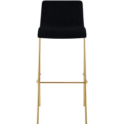 Tabouret de bar Hoover en tissu, 4 pieds, doré noir