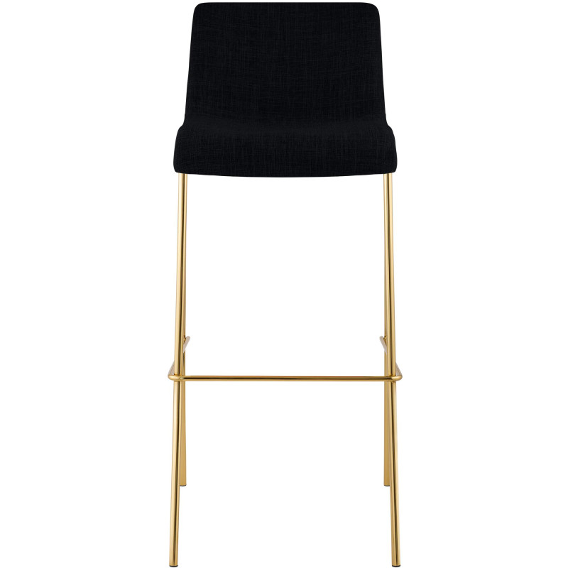 Tabouret de bar Hoover en tissu, 4 pieds, doré noir
