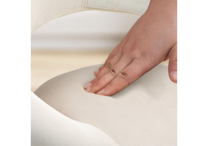 Tabouret de bar Olinda velours blanc crème