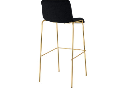 Sgabello da bar Hoover, tessuto, 4 gambe, oro/nero
