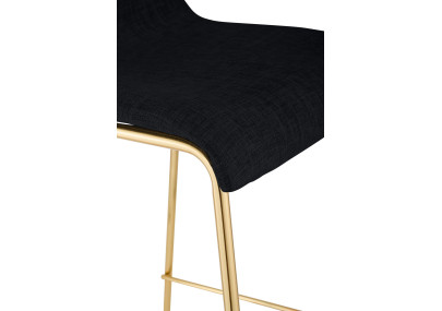 Sgabello da bar Hoover, tessuto, 4 gambe, oro/nero