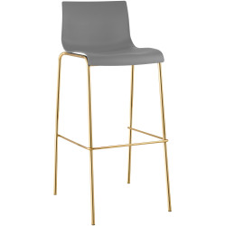 Tabouret de bar Hoover, en plastique, à 4 pieds, doré gris
