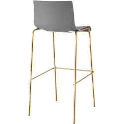 Tabouret de bar Hoover, en plastique, à 4 pieds, doré gris
