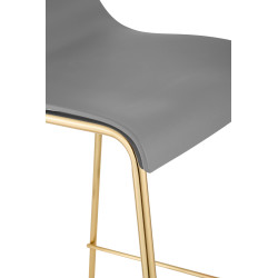 Tabouret de bar Hoover, en plastique, à 4 pieds, gris doré