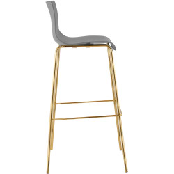 Tabouret de bar Hoover, en plastique, à 4 pieds, doré gris