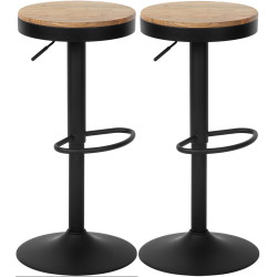 Ensemble de 2 tabourets de bar Pitas nature