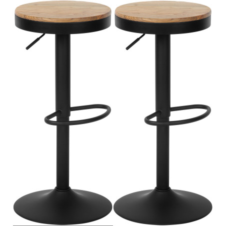 Conjunto de 2 taburetes de bar Pitas natural