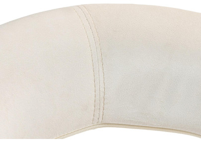 Tabouret de bar Olinda velours blanc crème