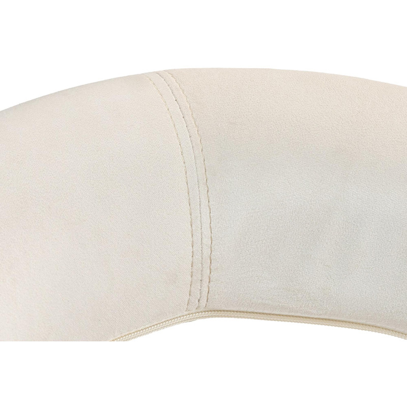 Tabouret de bar Olinda en velours, blanc/crème