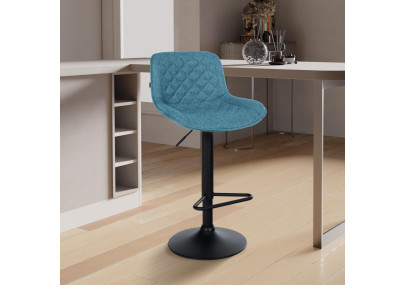 Lot de 2 tabourets de bar Kasson, en tissu, bleus