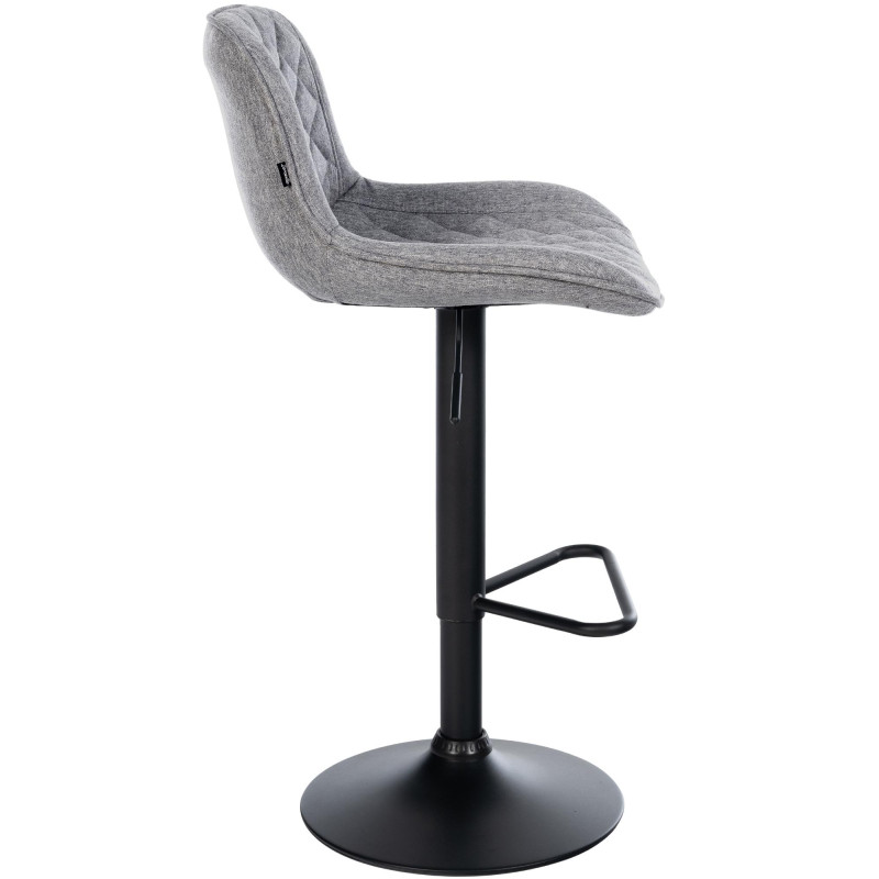 Lot de 2 tabourets de bar Kasson, revêtement en tissu gris