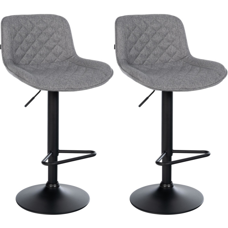 Conjunto de 2 taburetes de bar de tela Kasson gris oscuro