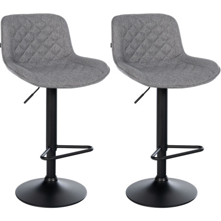 Conjunto de 2 taburetes de bar de tela Kasson gris oscuro